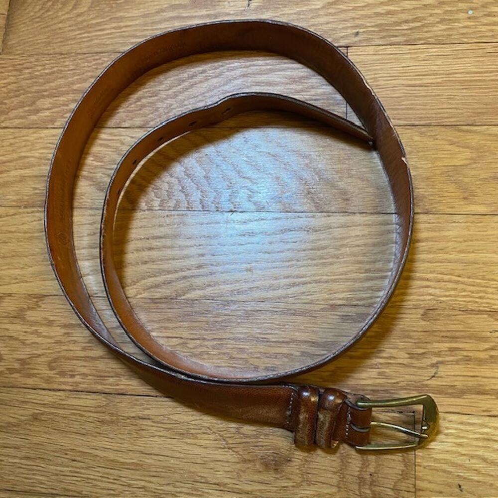 Martin Dingman Men's Brown Tuscan Calfskin Leather Belt 38 USA